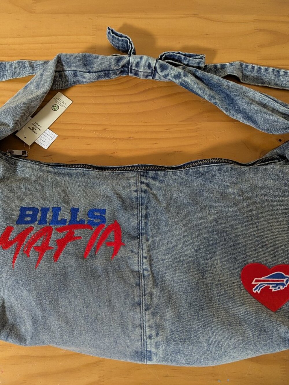 Buffalo Bills Mafia Custom Embroidered Denim Hand Bag Purse New 22 x 11 1 of 1